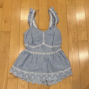 NWOT Superdry Blue and White Striped Sleeveless Top